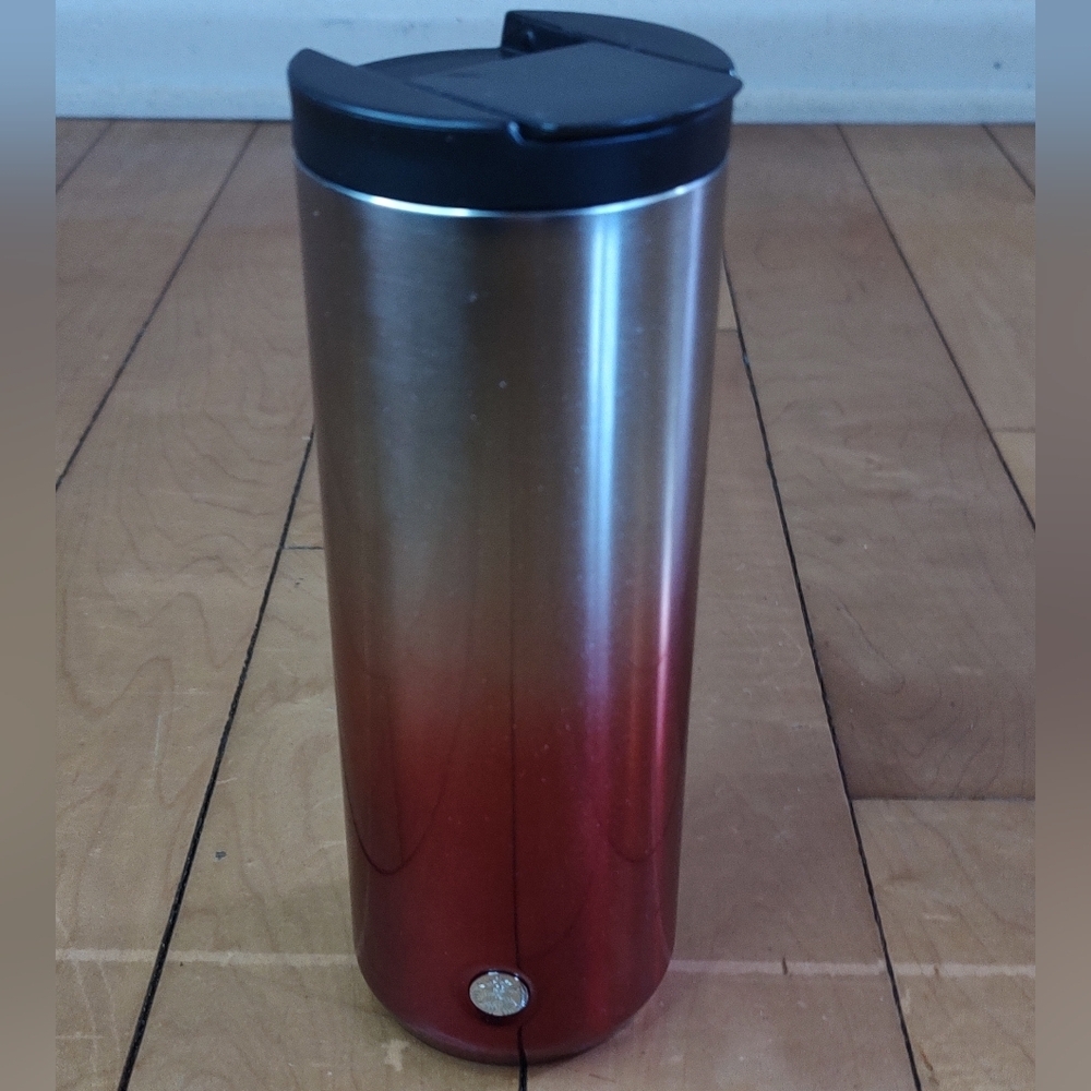 Starbucks Red and Silver Ombre Travel Mug
